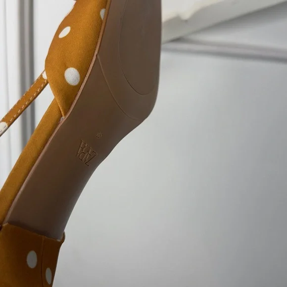 Zara Women's Brown Polka Dot Bow Flats - Picture 7 of 10